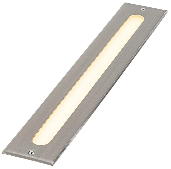 2 darabos modern acél színű földbe süllyeszthető spotlámpa készlet 50 cm LED-del IP65 - Eline