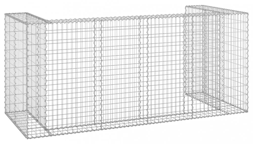 horganyzott acél gabionfal szemeteskukákhoz 254 x 100 x 110 cm