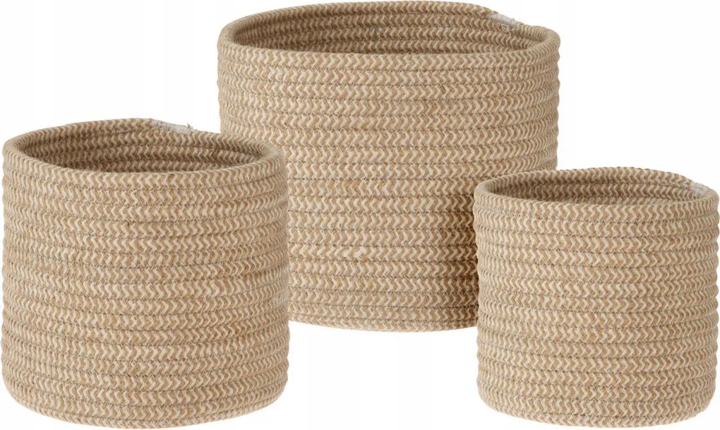 Tároló Kosarak szett 3 db természetes Bézs