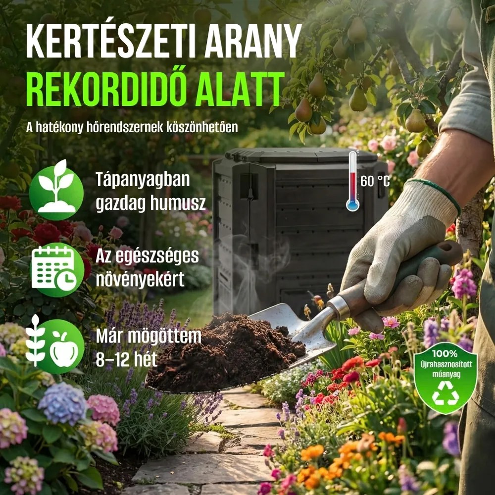 Kerti komposztáló - Compogreen 800 l, fekete Prosperplast
