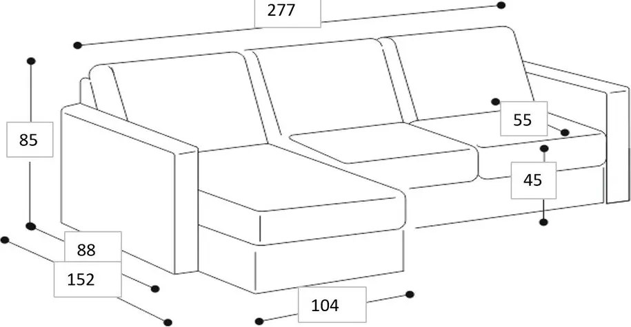 Zöld bőrutánzat sarokkanapé (bal oldali) Copenhagen – Scandic