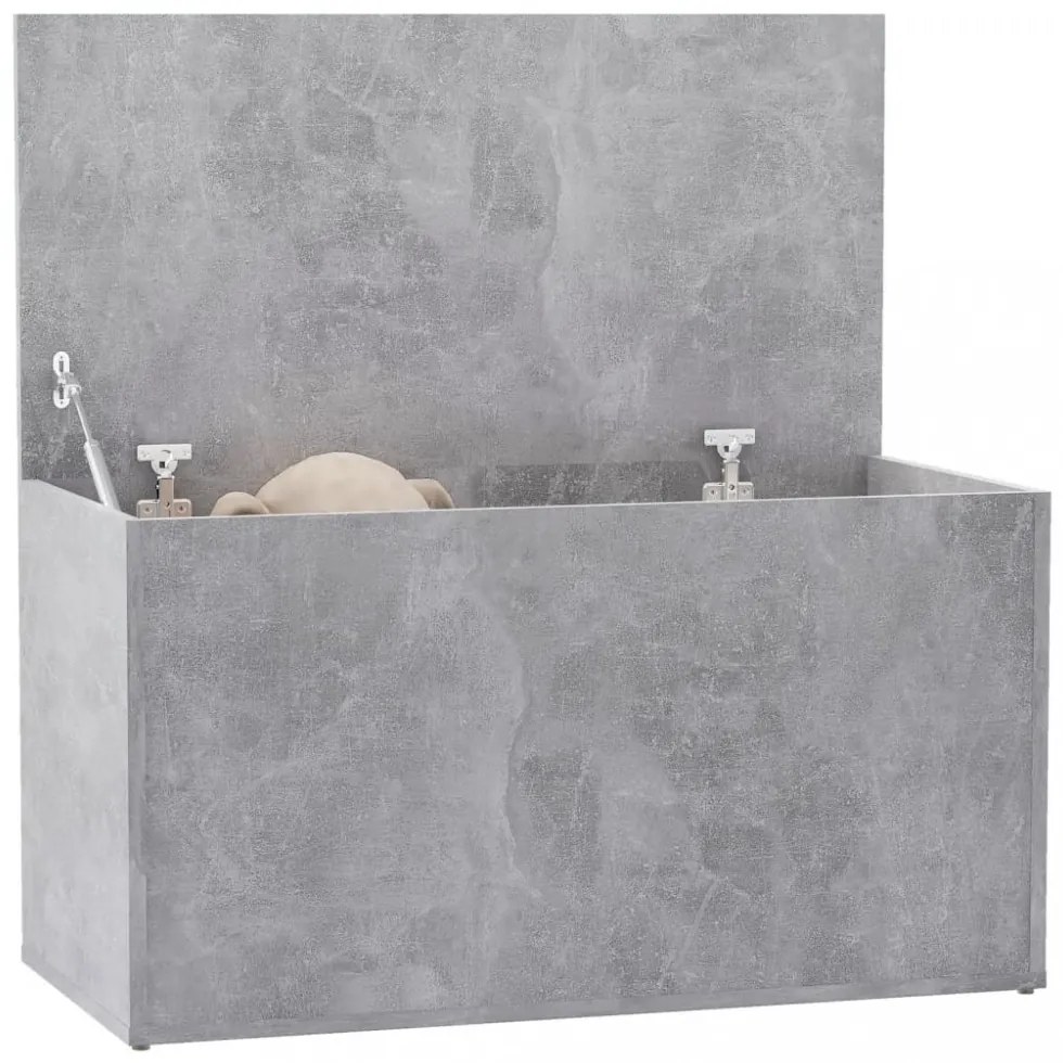 betonszürke szerelt fa tárolóláda 84 x 42 x 46 cm
