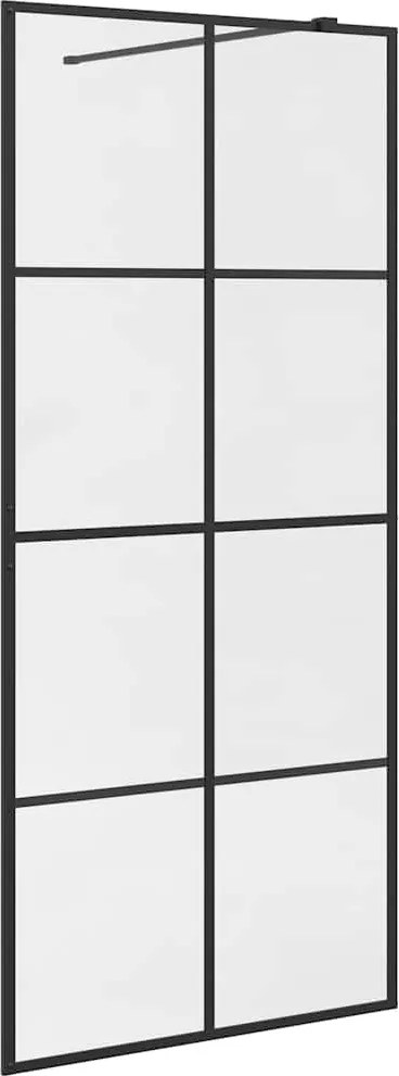 vidaXL fekete zuhanyfal átlátszó ESG üveggel 90 x 195 cm