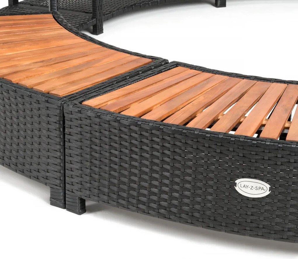 Lay-Z-Spa kör alakú rattan pezsgőfürdő bútor, 180 cm, fekete