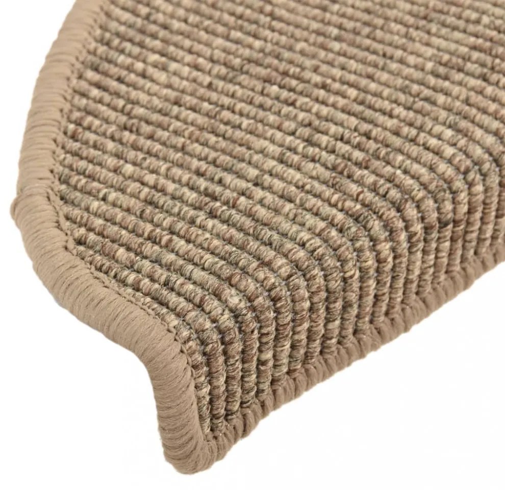 vidaXL 15 db sötét bézs színű öntapadó lépcsőszőnyeg 65x21x4 cm