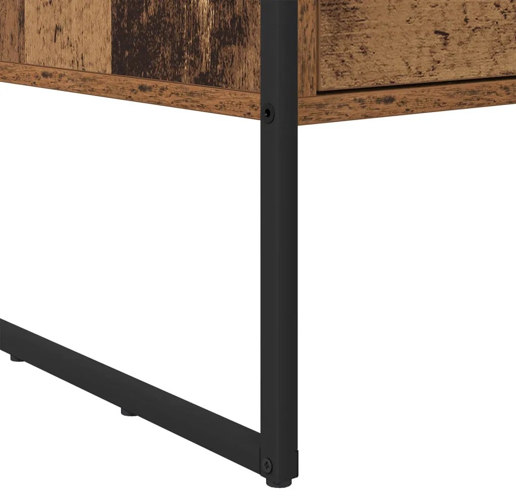 vidaXL Dohányzóasztal fiókkal Öreg fa 100 x 46 x 40 cm Faanyag