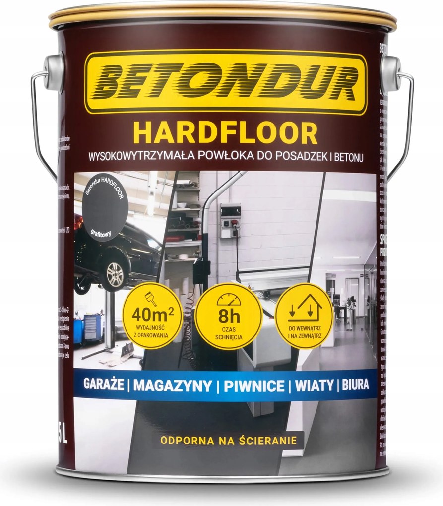 Hardfloor Betondur festék padlókhoz és betonhoz 5L tartós grafit bevonat