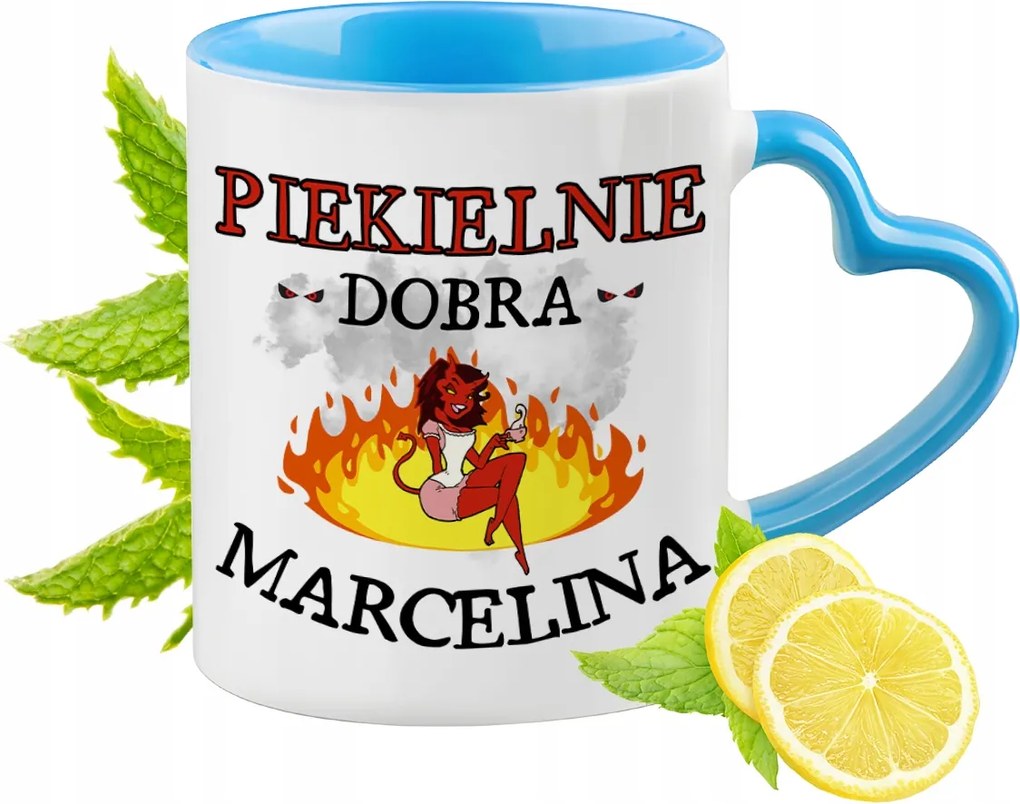 Marcelina Kék Bögre Szív Alakú Füllel Kávé Ajándék