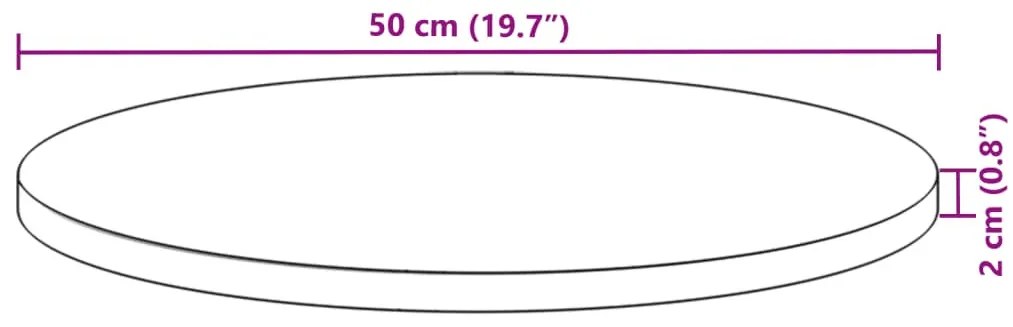 kerek tömör akácfa asztallap Ø50 x 2 cm