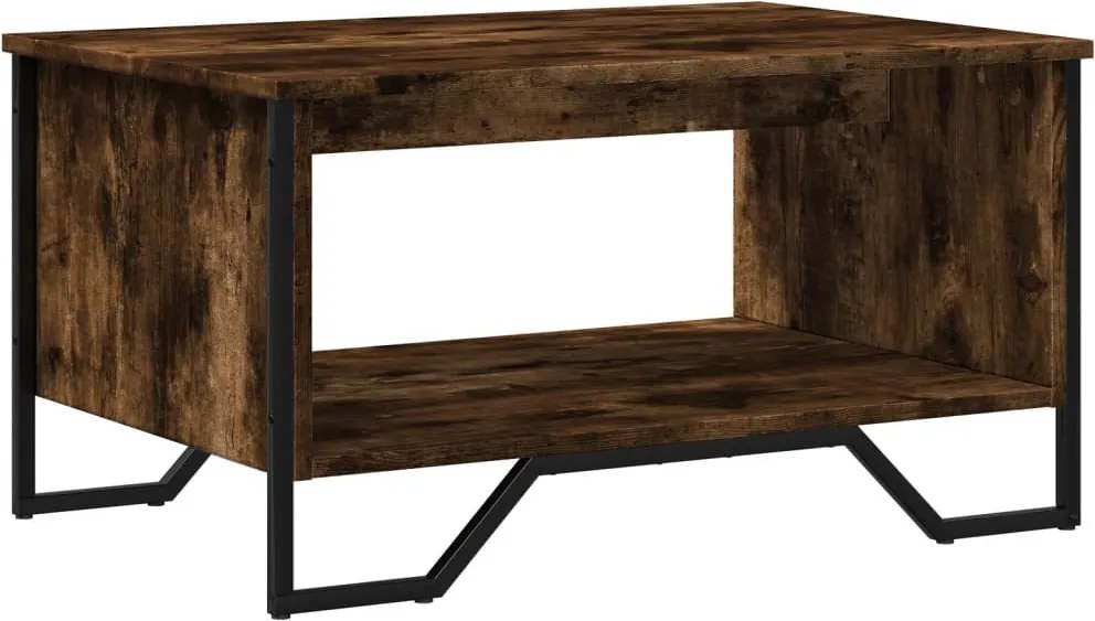 vidaXL füstös tölgy színű szerelt fa dohányzóasztal 75 x 51 x 40 cm