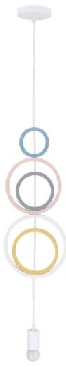Gyermek csillár zsinóron HOOPS 1xE27/20W/230V átm. 19 cm többszínű