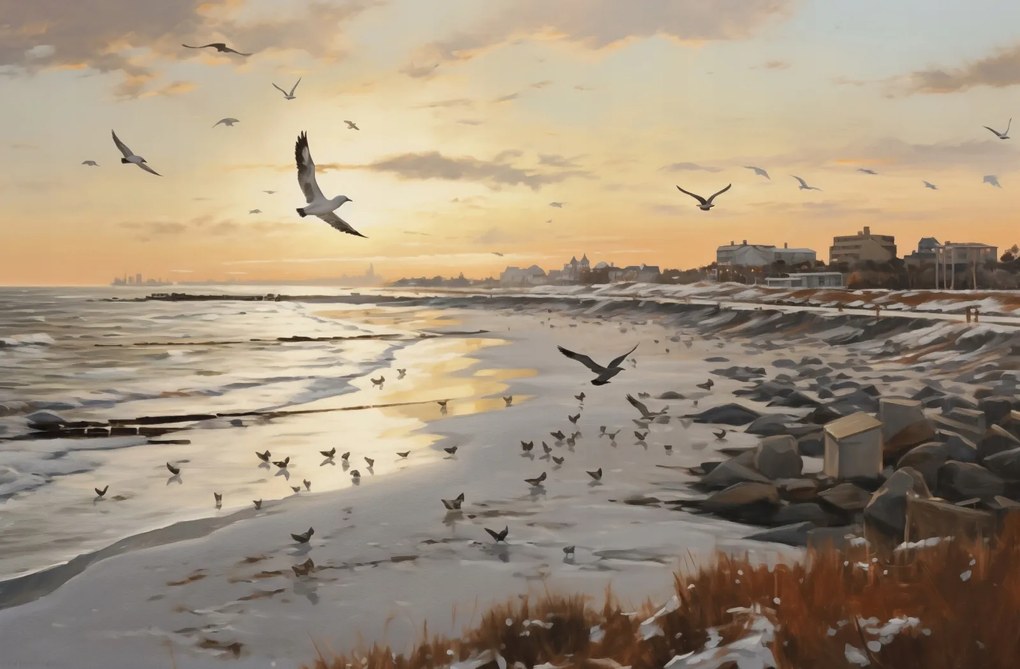 Poszter 91,5x60cm Alkonyat a tengerparton