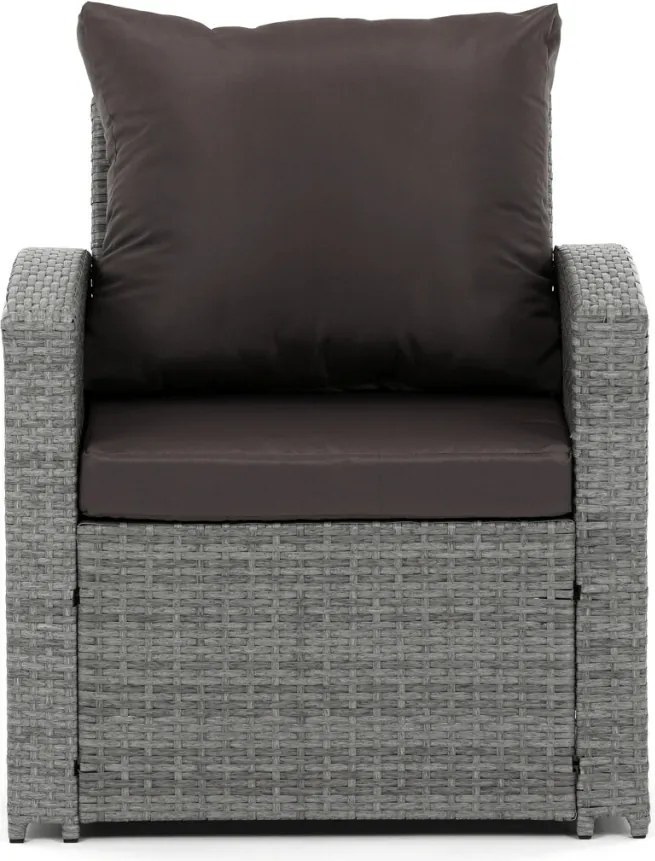 Kerti bútor garnitúra, polyrattan, szürke, AZ-F1911 GREY