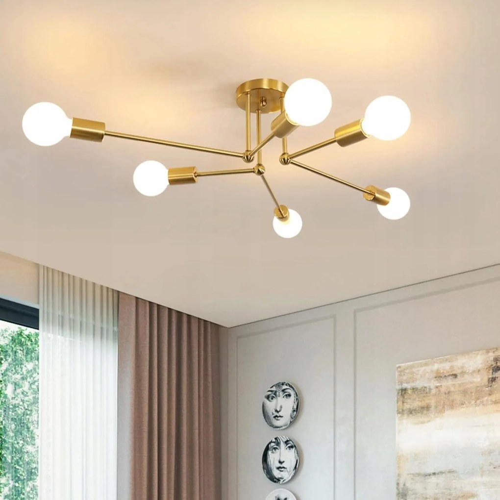 Mennyezeti Lámpa Csillár Sputnik Modern Arany 6 Fénypontos