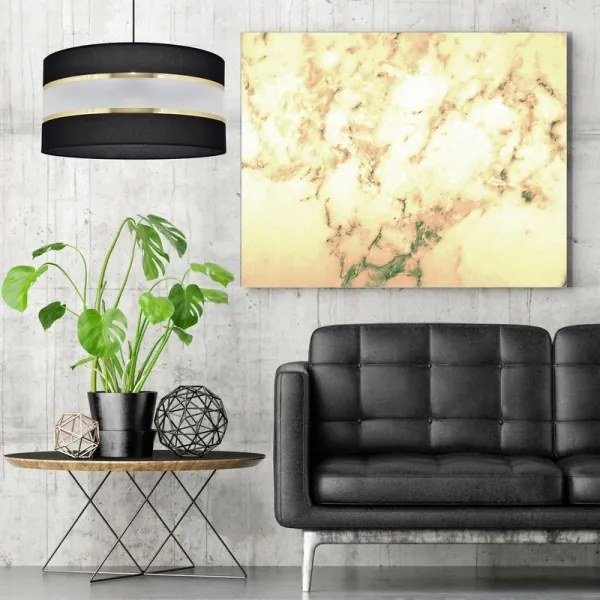 Csillár zsinóron HELEN 1xE27/15W/230V á. 40 cm fekete/arany