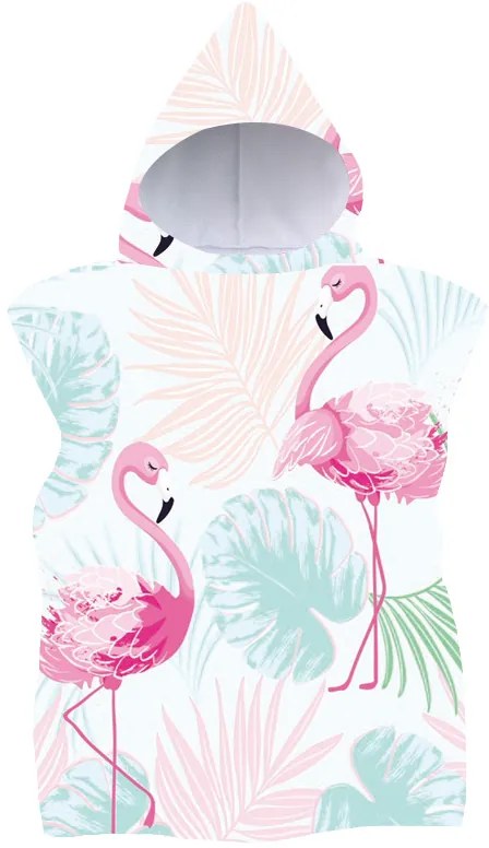 Strand poncsó FLAMINGO családi szett 2db, színes