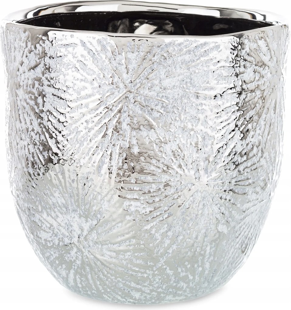 Kerámia váza ezüst üveg csiszolt fedél stílusos dekoráció