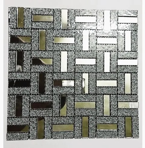 3D Öntapadós Ragasztható Hármas Fordatott Tagolású Választható Antracit, és Tükőr Színben - Csempe - Mozaik Panel 30 X 30 C
