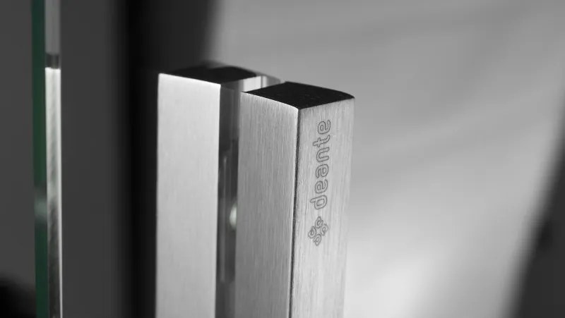 Prizma zuhanykabin_90x90, szálcsiszolt acél (KTJ_F39R+KTJ_F39R)