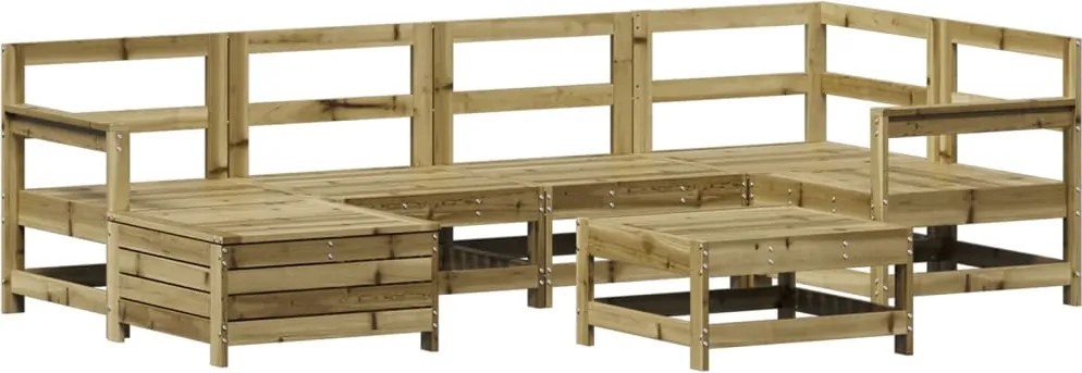 vidaXL 7 részes impregnált fenyőfa kerti kanapészett