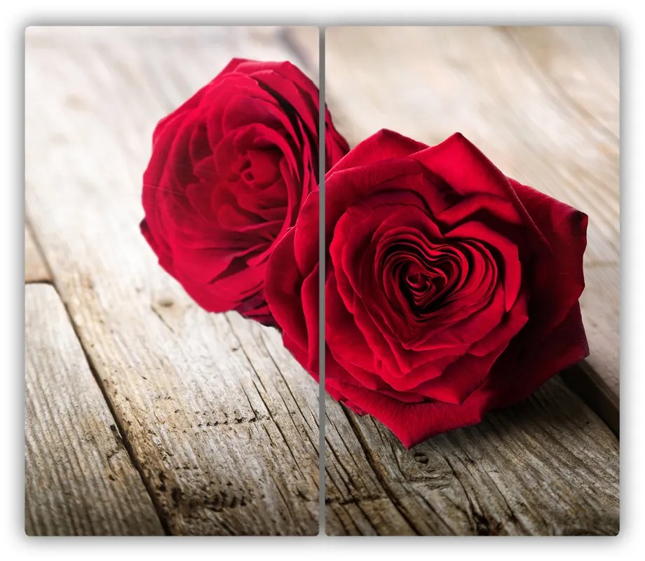 Üveg vágódeszka Rózsa fa 60x52 cm