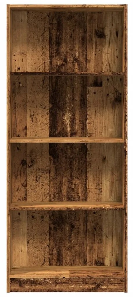 antik fa színű szerelt fa könyvespolc 60 x 24 x 143 cm