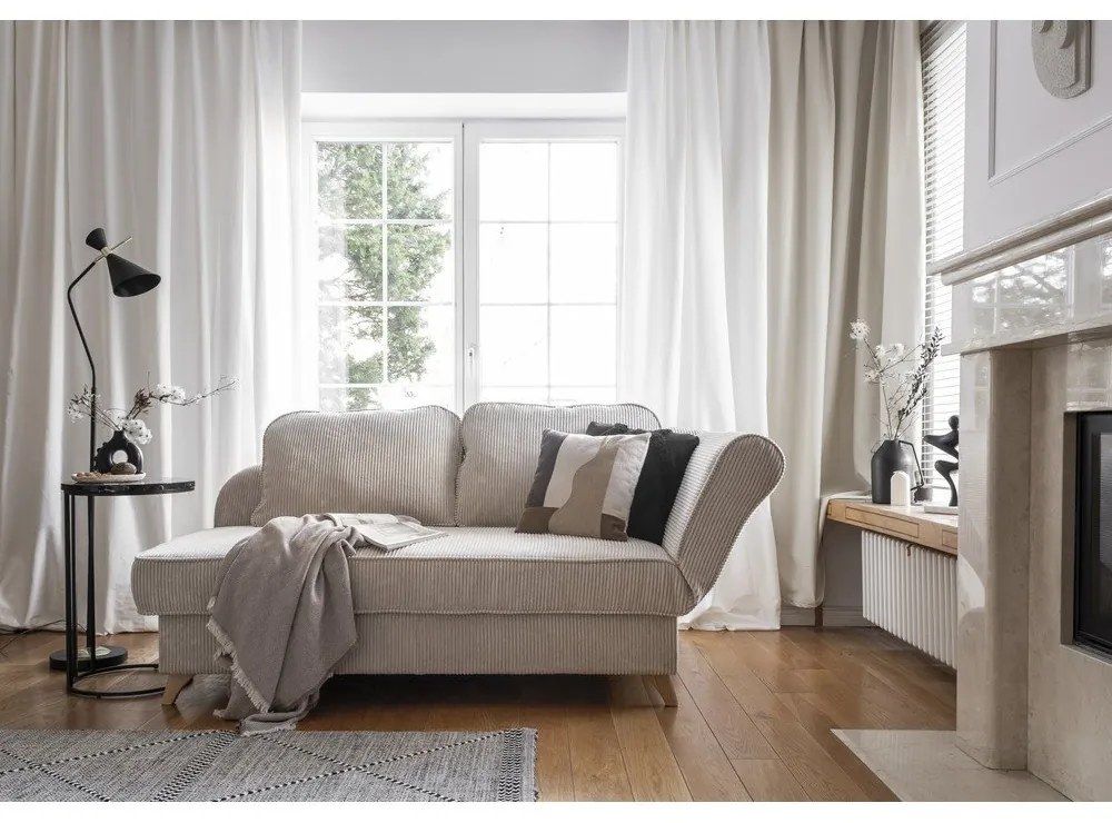 Bézs kordbársony heverő (jobb oldali) Chic Charlotte – Miuform