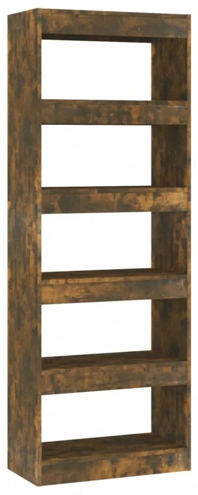 füstös tölgy színű fa könyvszekrény/térelválasztó 60x30x166 cm