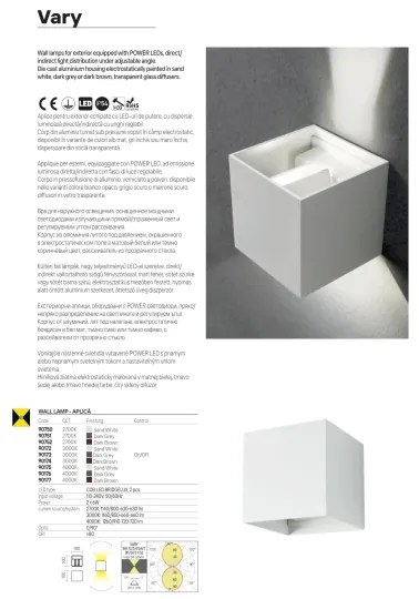 Redo 90294 - LED kültéri fali lámpatest VARY 2xLED/10W/230V 3000K IP54 fehér