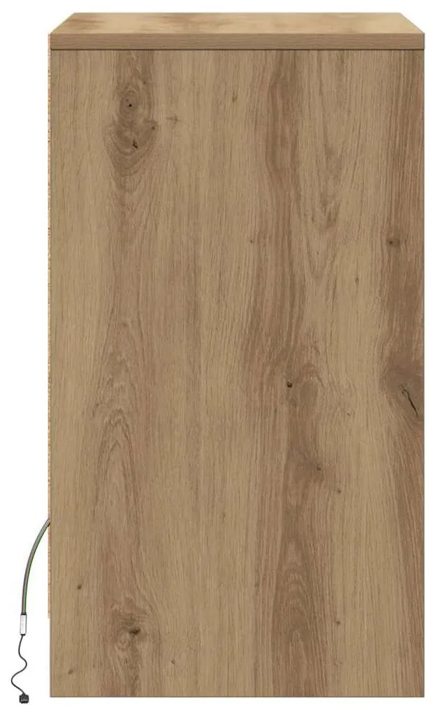 LED Éjjeli Szekrény 2 pcs kézműves tölgy 38 x 34 x 61 cm