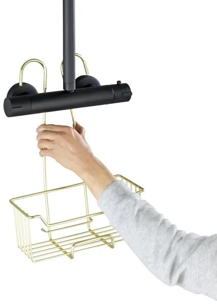 WENKO 25937100 - Zuhanykosár MILO 25x36 cm rozsdamentes acél/arany/átlátszó