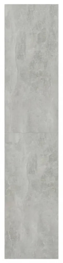 betonszürke szerelt fa könyv-/TV-szekrény 36 x 30 x 143 cm