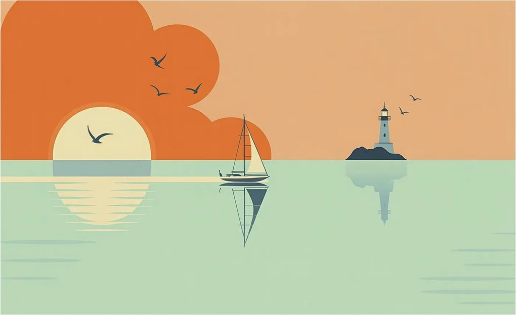 Stílusos Dekoratív Fotótapéta Flizelin Tengeri gyönyör 416x254 Ragasztó