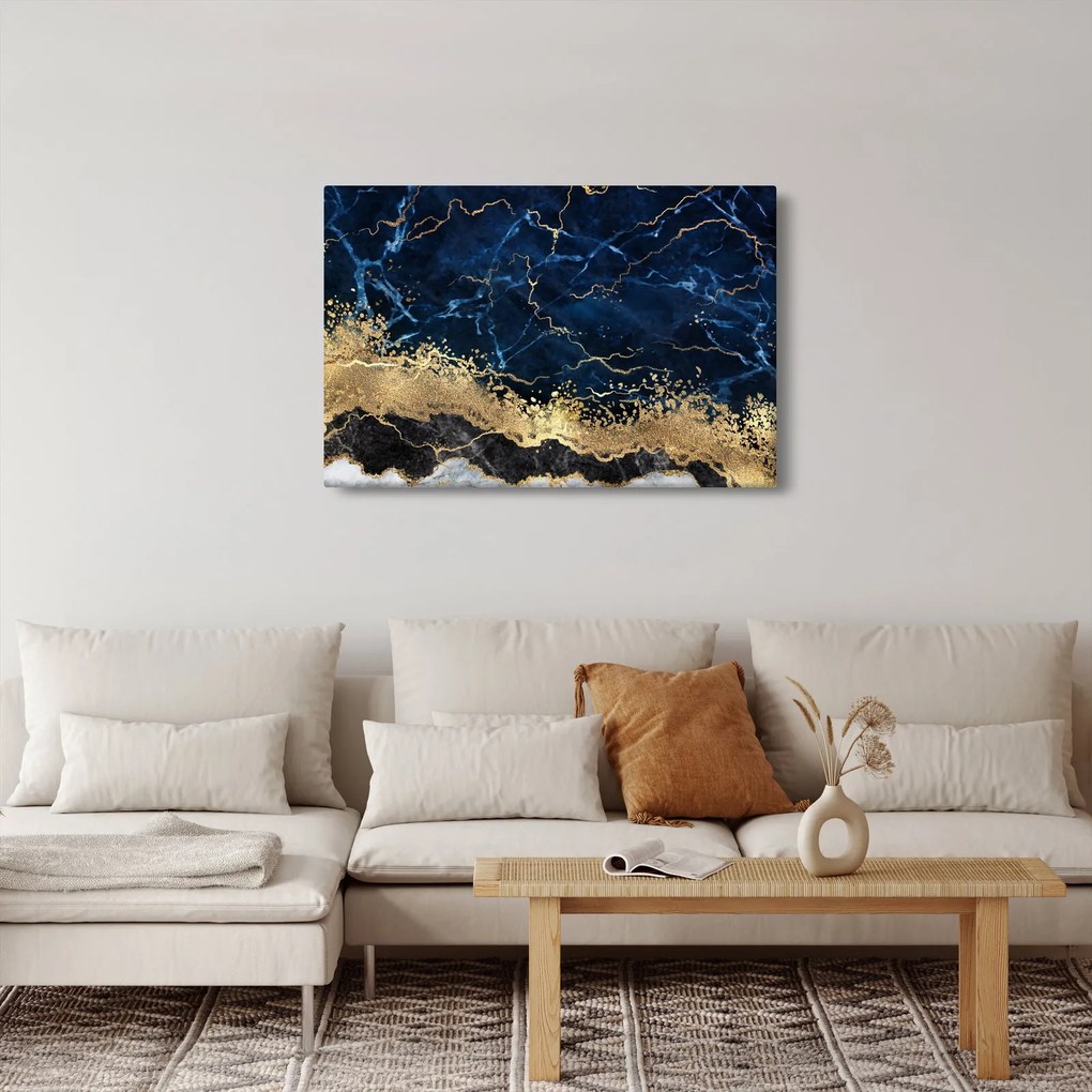 Kép - Sötétkék márvány (90x60 cm)