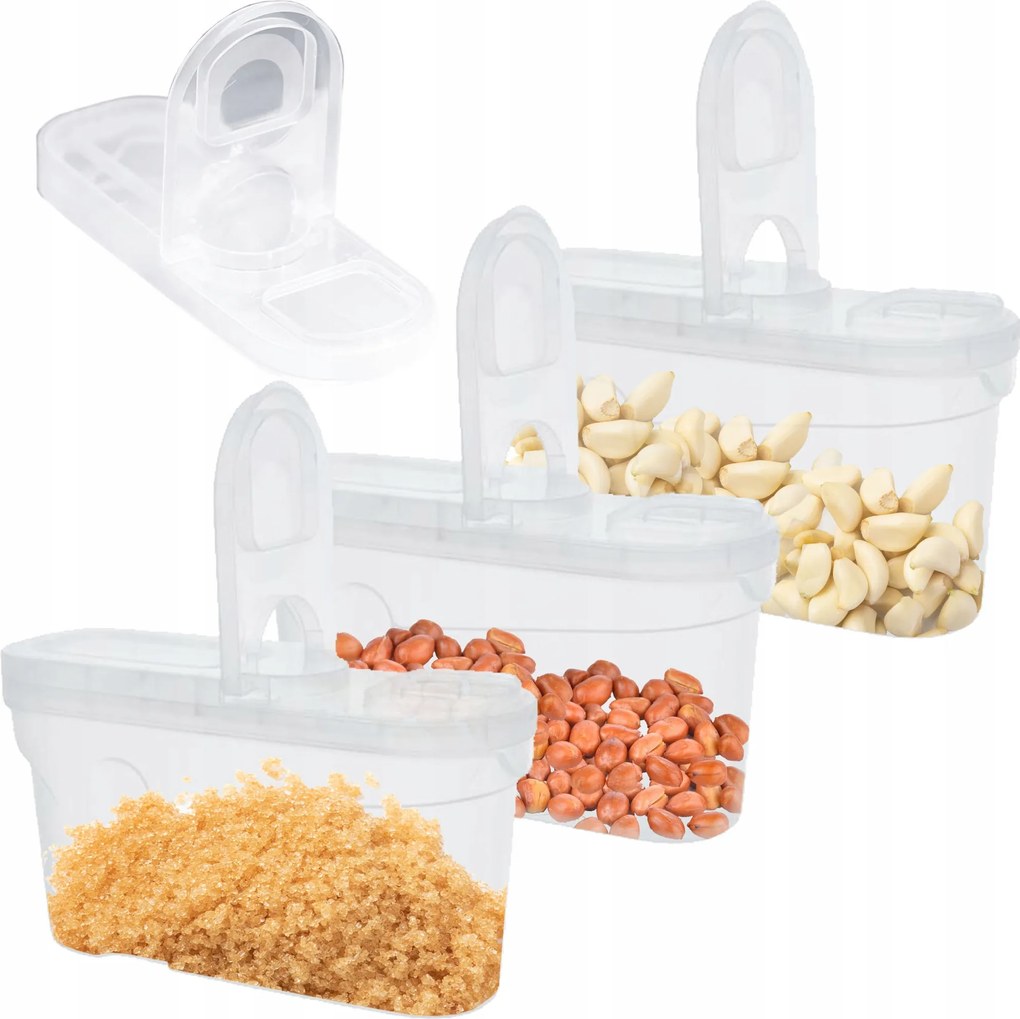 Konyhai Ételtároló Dobozok 3 x 1,3 L Tészta Cukor Liszt Ömlesztett Búzadara