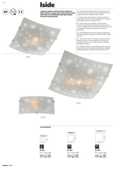 Redo 05-903 - Mennyezeti lámpa ISIDE 1xE27/42W/230V átlátszó