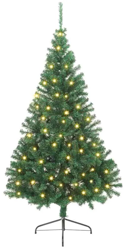 Műfenyő Elővilágított Karácsonyfa 300 LED-del Zöld 240 cm PVC