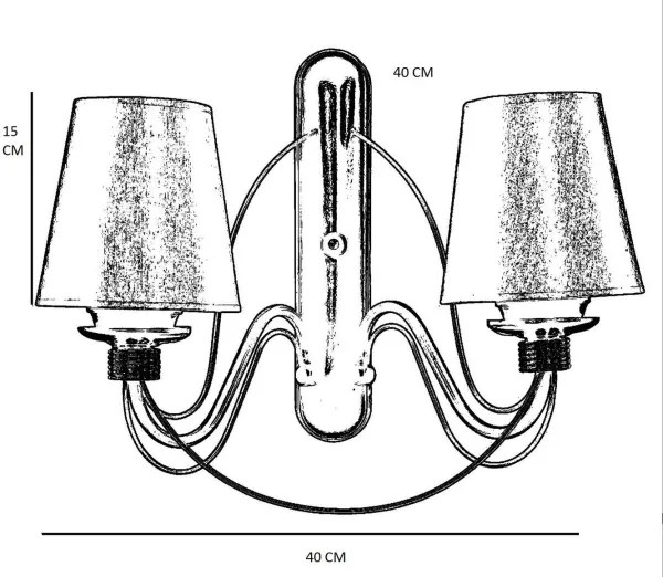 CLASSIC fali lámpa 2xE27/40W/230V bronz/bézs