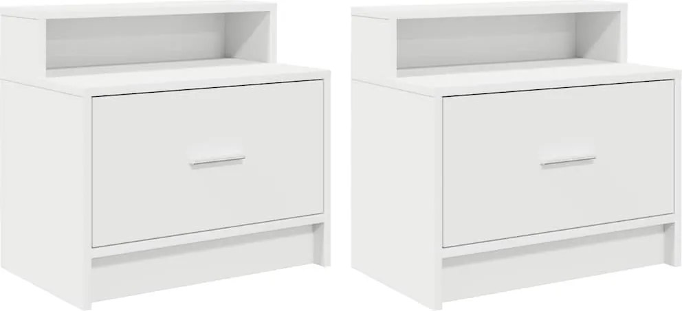 vidaXL éjjeliszekrények fiókos 2 db fehér 51 x 31 x 47 cm