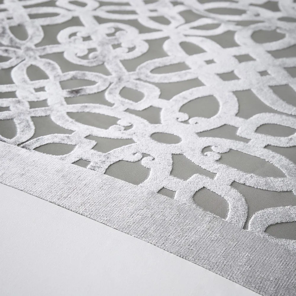 Krémszínű-szürkésbézs kétszemélyes-hosszabbított bársony ágyneműhuzat 230x220 cm Lattice Cut – Catherine Lansfield