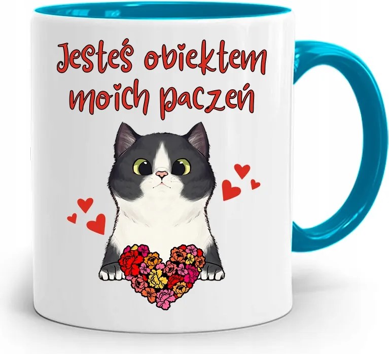 Kék Bögre Valentin Napra Te Vagy Az Én Tárgyam, fényképes nyomtatással