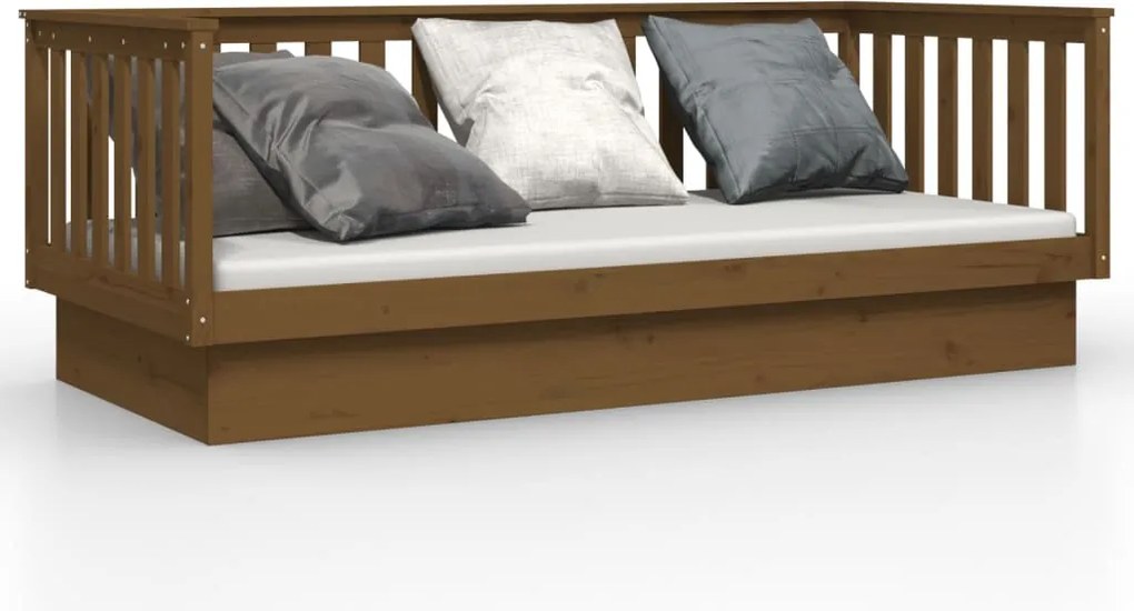 vidaXL mézbarna tömör fenyőfa kanapéágy 80 x 200 cm