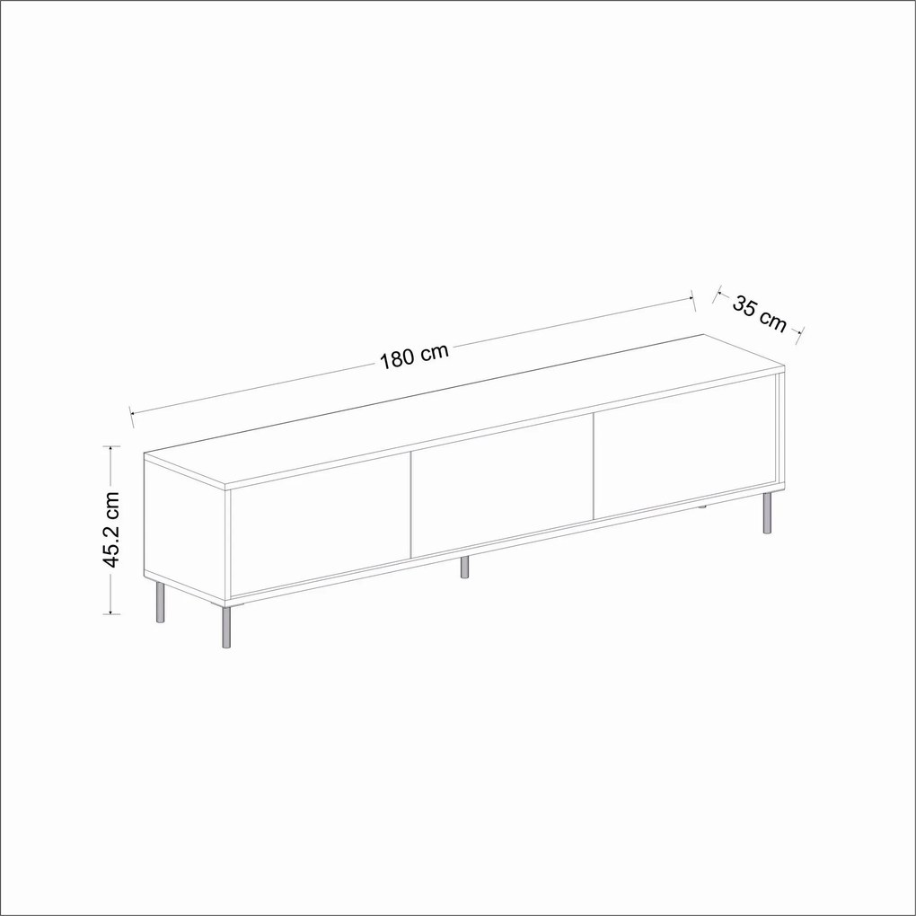 TV szekrény Imaj - Marble, White