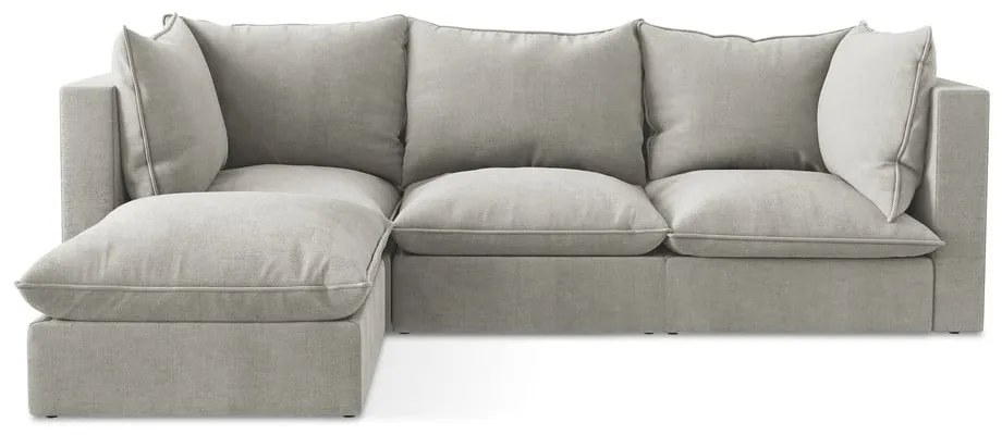 Világosszürke sarokkanapé (bal oldali-heverő résszel) Manao – Makamii