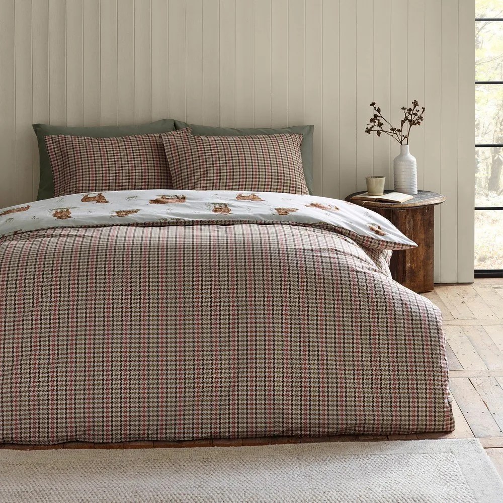 Barna-bézs kétszemélyes-hosszabbított ágyneműhuzat 230x220 cm Angus Highland Cow – Catherine Lansfield