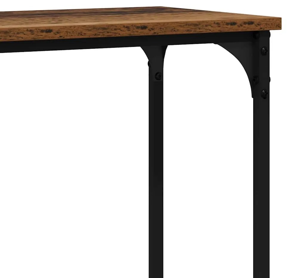 Konzolasztal polcokkal Régi fa 160 x 29 x 80 cm Faanyag