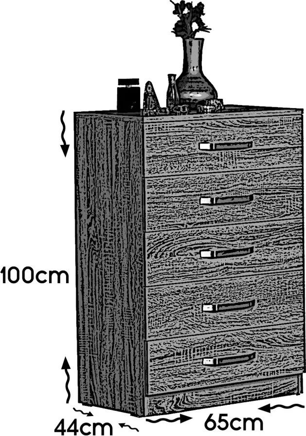 Milas komód, 65 cm