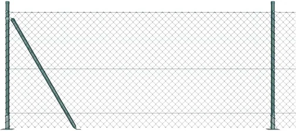 vidaXL Kerítésoszlop Zöld 25 x 1 m (40 x 40 mm-es hálóval) Acél és PVC