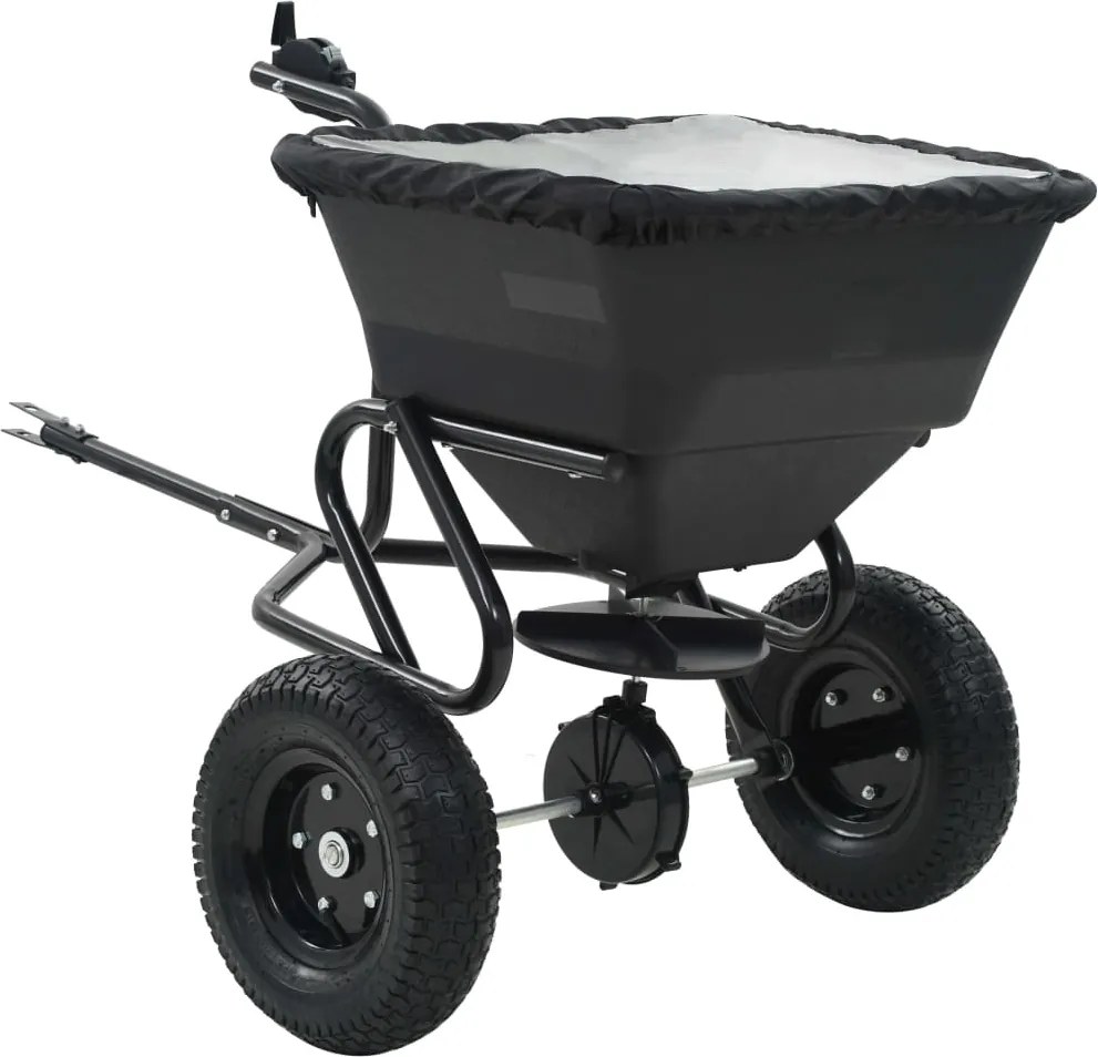 vidaXL vontatható sószóró kocsi PVC/acél 125 x 74 x 79 cm 45 literes