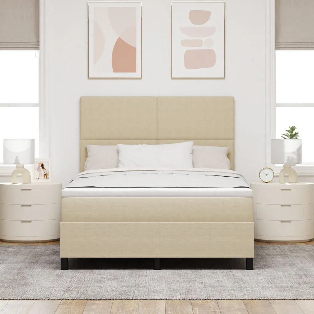 Box Spring Ágy Matraccal Halvány Zöld Szürke 140x200 cm Kordbársony Szövet